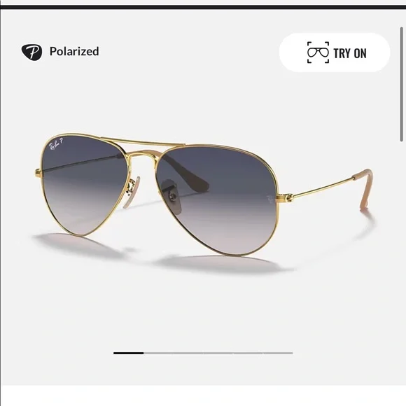 AVIATOR GRADIENT blue/grey polish gold ray bans Ray-ban Aviator Light Blue Gradient Gold Frames Worn A  main image 2